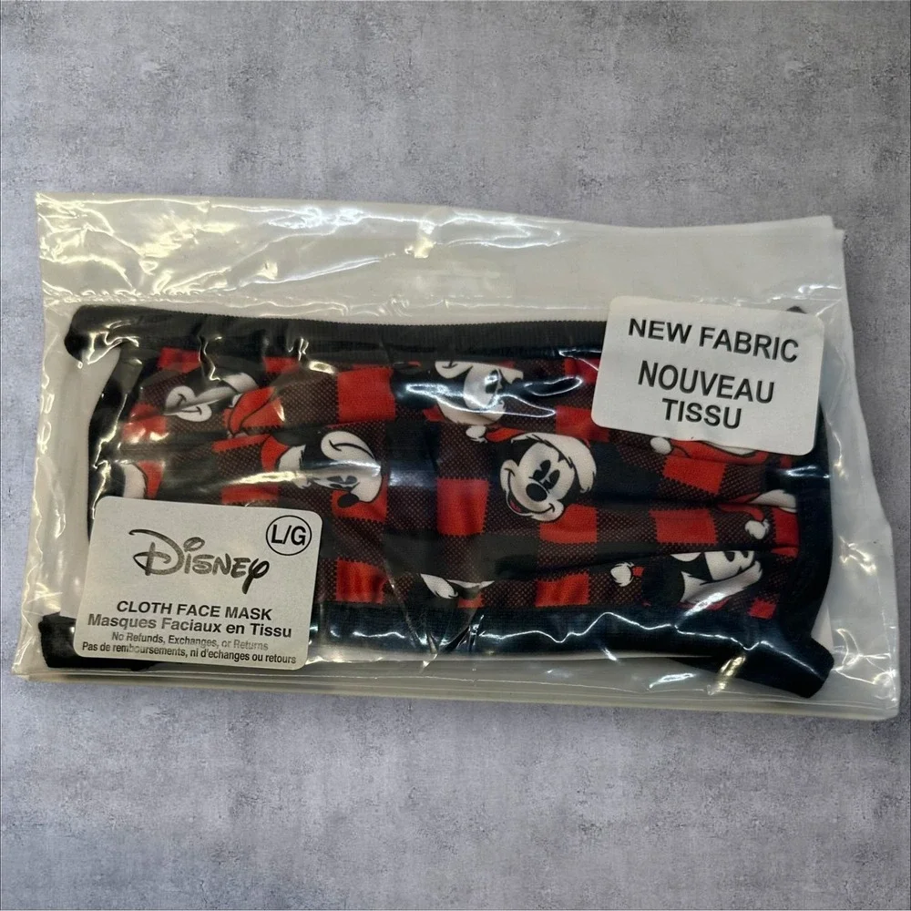 Disney Mickey Mouse Cloth Face Masks Lot‎ of 3 New Holiday Prints Adult LG